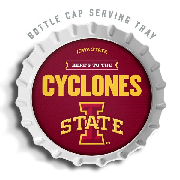 I-State Cyclones Cardinal Bottle Cap Serving Tray 13-inch Diameter vendor image